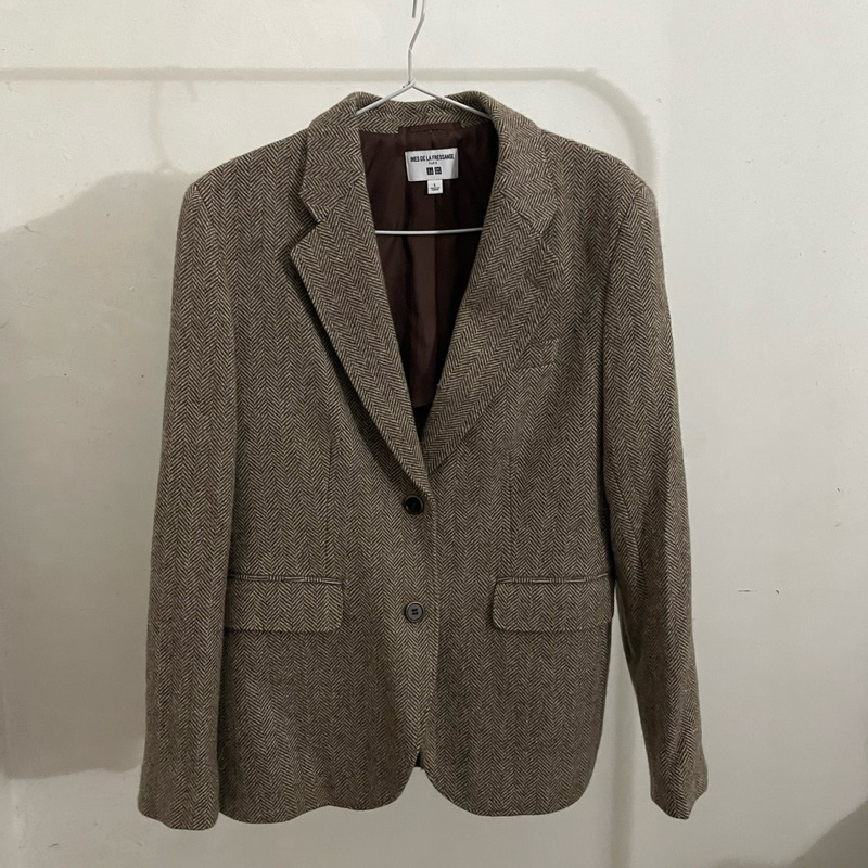 Uniqlo blazer women jas wanita tweed [preloved]