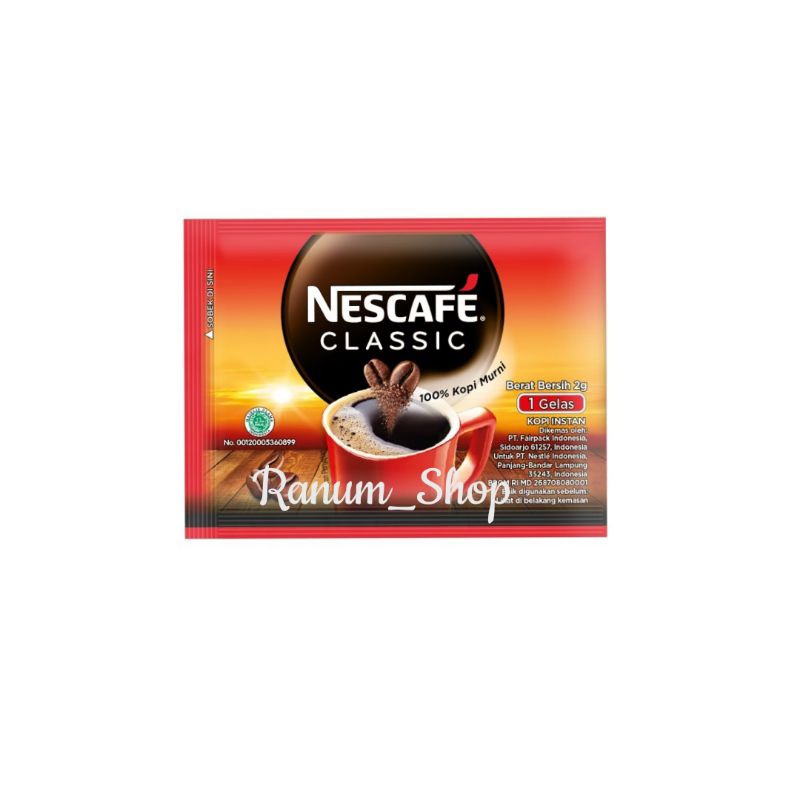 

Nescafe Classic 1 renceng (11 sachet, @2 gram)