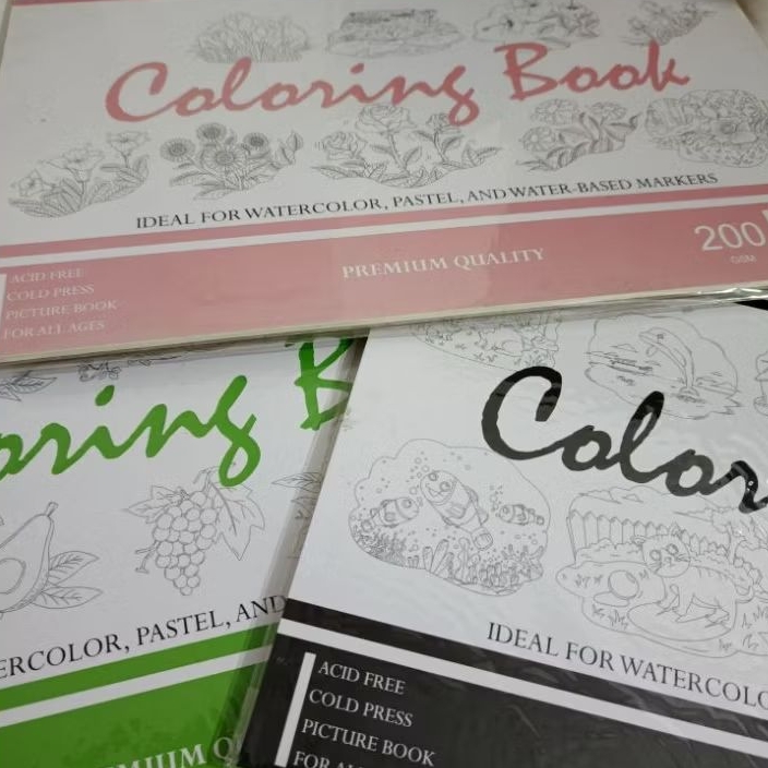 

Buku mewarnai cat air menghilangkan stress/watercolor line art coloring book tema bunga