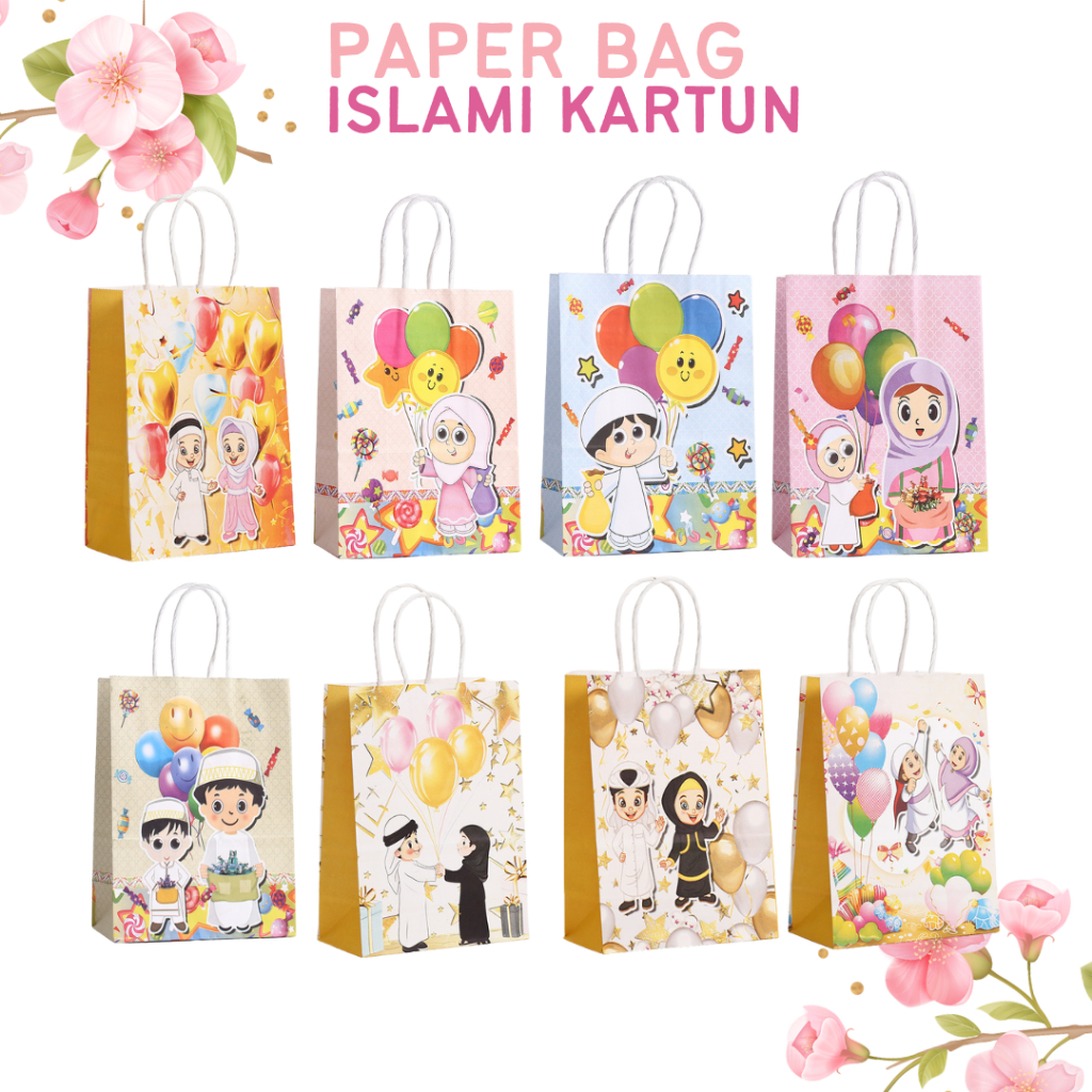 

Paper Bag Tas Kado Goodies Bag Islami Kartun