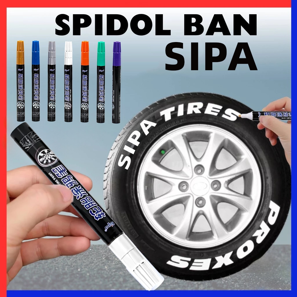 

Spidol Ban Mobil Motor Sipa Karet Car Tyre Paint Marker Spidol Warna Warni Original Permanen