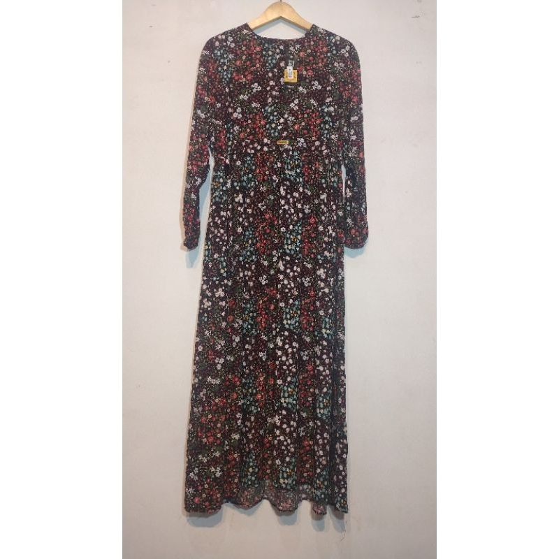 GAMIS DEWASA LONG DRESS MOTIF BUNGA-BUNGA