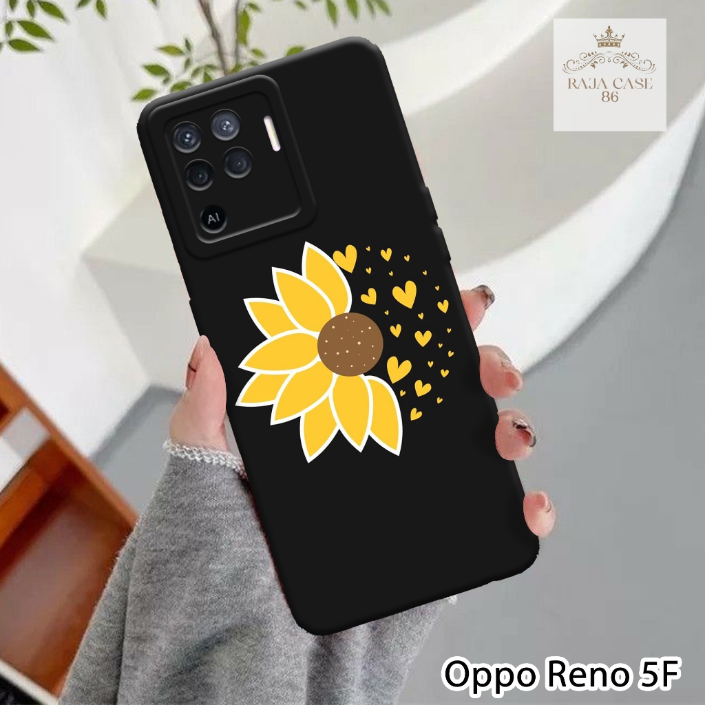 Softcase Oppo Reno 5F 4G - Rajacase - Case Oppo Reno 5F 4G - Motif Case Bunga - Case Oppo Reno 5F 4G