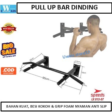 Pull Up Bar / Chin Up fitness di rumah / alat gym SPEEDS LX 013- 7 Dinding Kokoh Kuat & Grip Anti Sl
