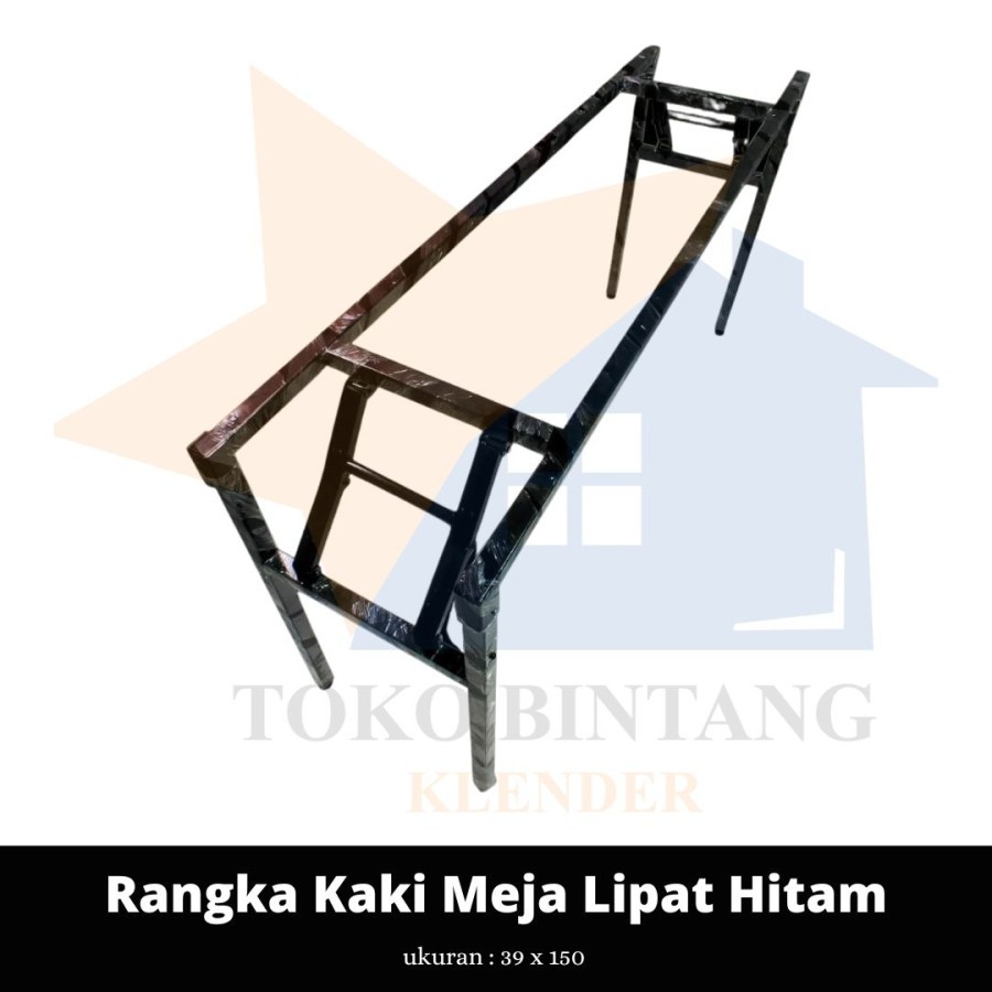 Rangka Kaki Meja Lipat Hitam 39 x 150