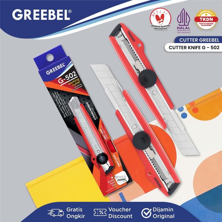 

Pisau Cutter Greebel Besar G-502 Auto Lock Stainless Knife Pemotong
