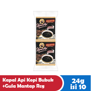 

KAPAL API KOPI BUBUK+GULA MANTAP RCG 10x24g