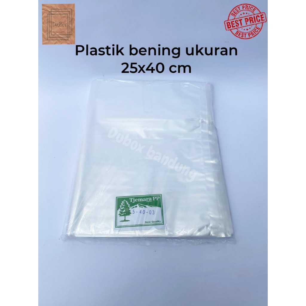Plastik PP ukuran 25x40cm, Plastik bening 25x40 cm, kantong plastik tebal 03