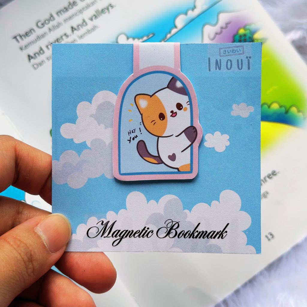 

Magnetic Bookmark Peep Cat - Pembatas Buku Karakter Kucing Ngintip Waterproof