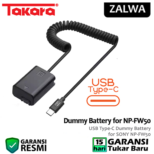 Takara Dummy Battery USB Type-C For SONY NP-FW50