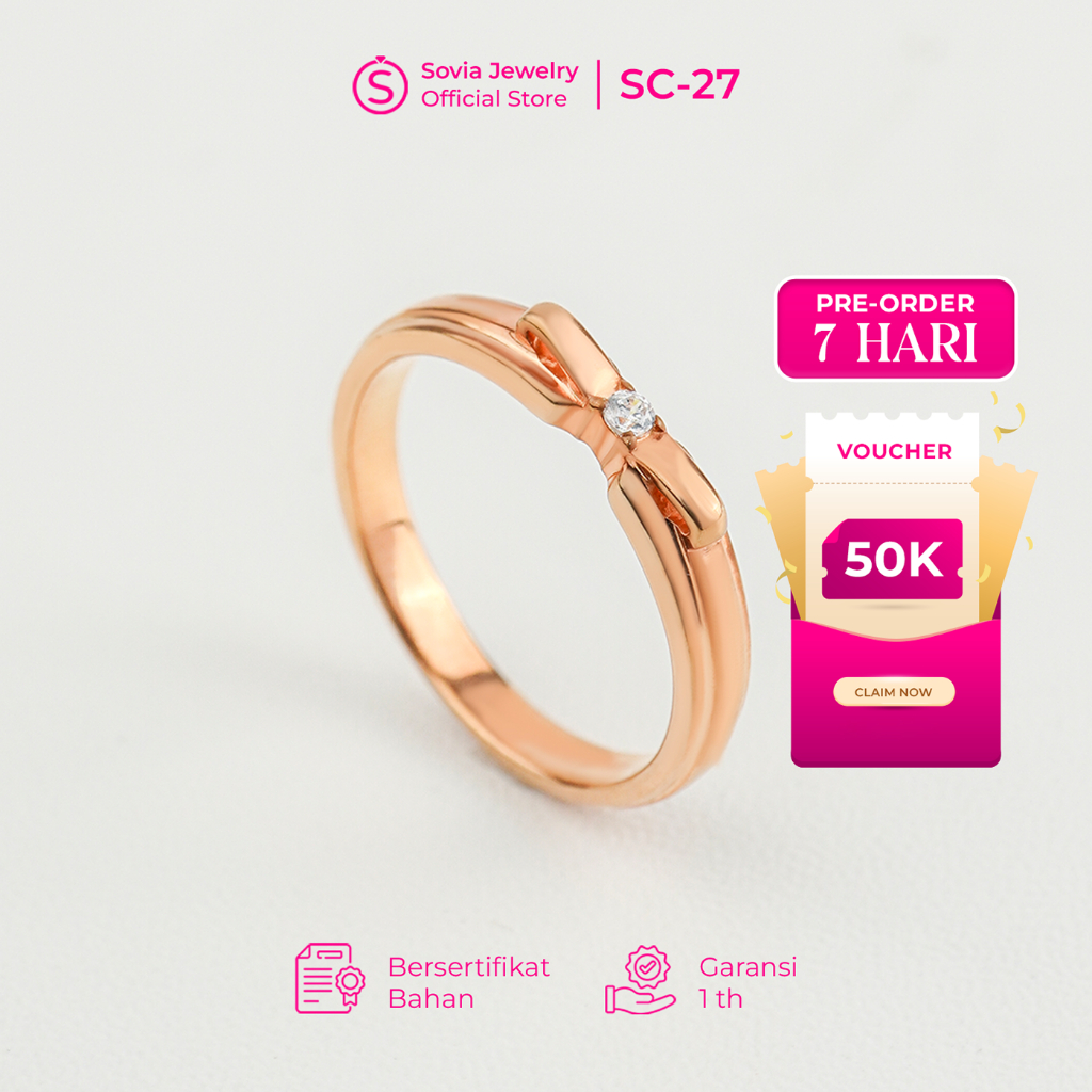 [PO 7 HARI] Cincin Cewek Silver Model SC-27 Sovia Jewelry