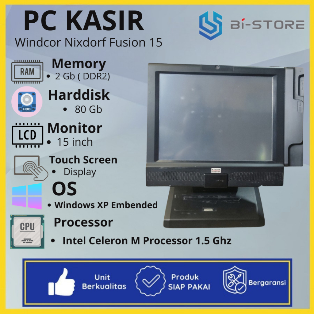 PC Kasir Windcor Nixdorf Fusion 15 Dengan LCD TouchScreen All In One