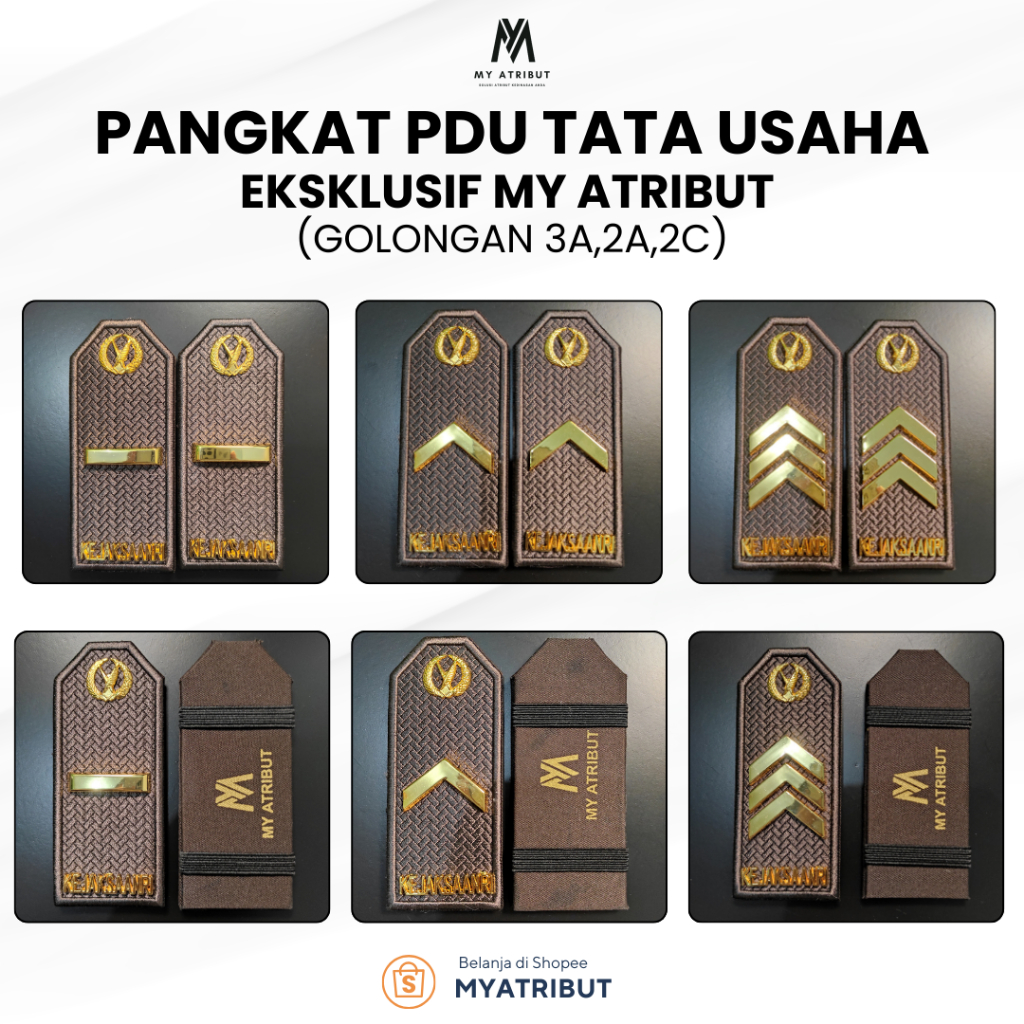 Pangkat PDU TU Kejaksaan RI Eksklusif My Atribut Gol 3A, 2C, 2A | Pangkat Kejaksaan ri