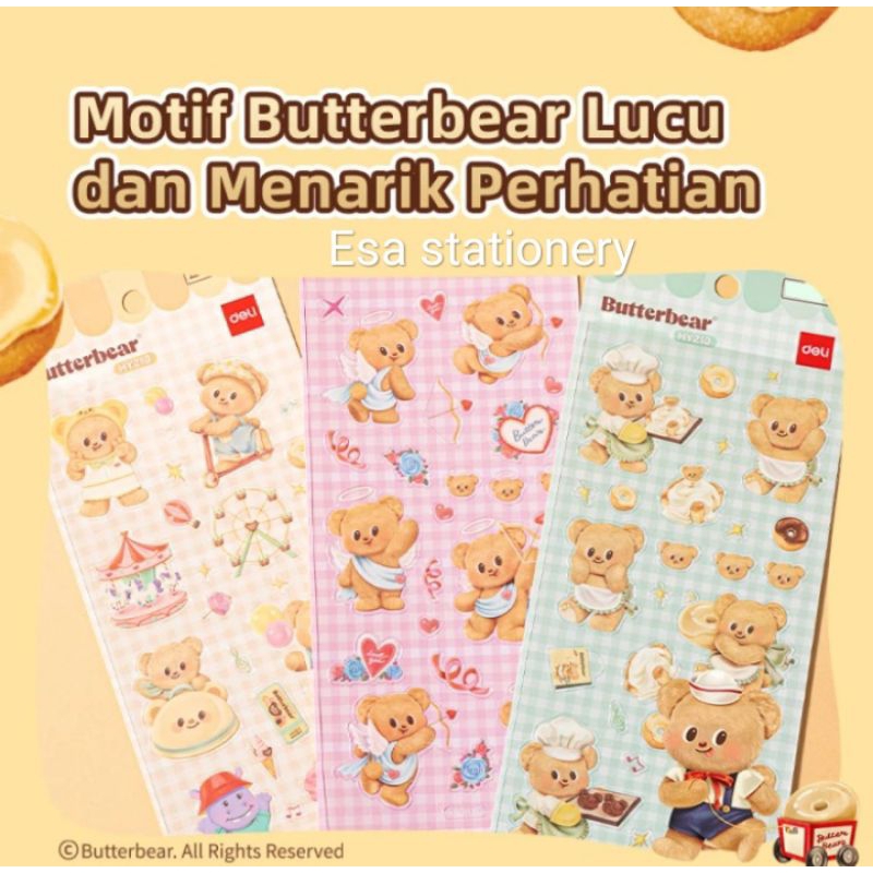 

Deli x Butterbear Sticker Lucu Tahan Air Mudah Menempel Motif HY210