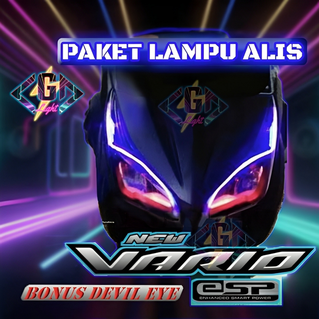 Lampu Alis Vario 110 LED Bonus Devil eye Satu Paket Kanan Kiri