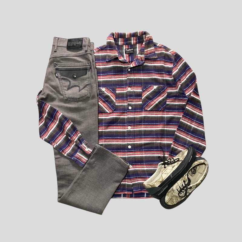 Panhard vintage stripe flanel shirt second