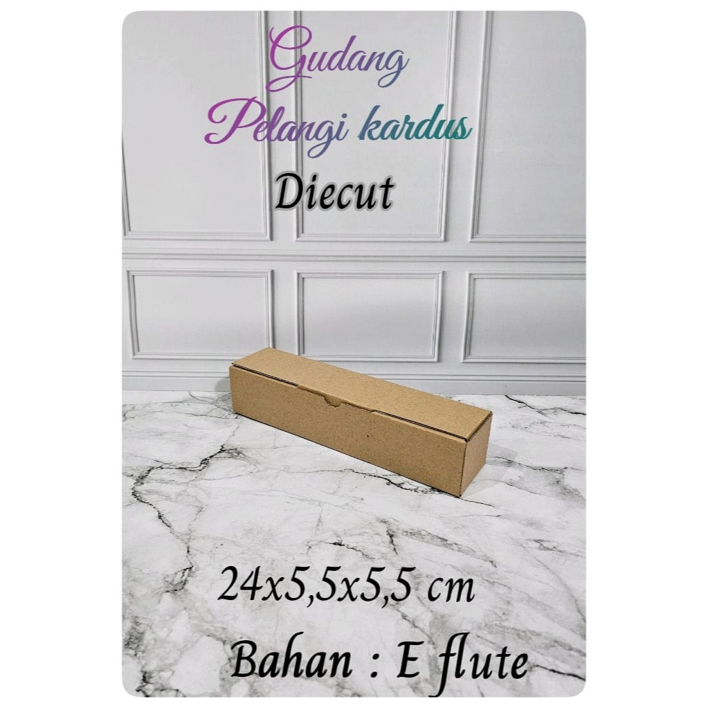 

Kardus karton Uk. 24x5,5x5,5 cm...Model diecut/pizza