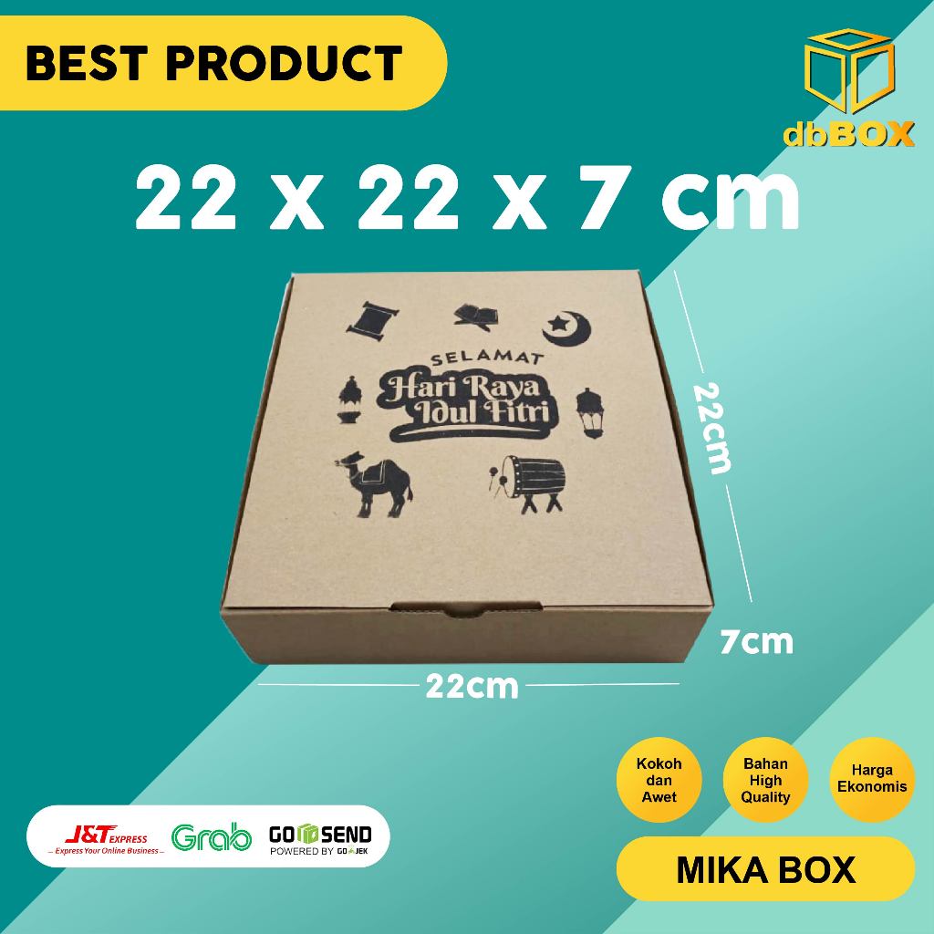 

( 10 Pcs ) LOGO IDUL FITRI Kardus uk. 22x22x7 cm...Die Cut untuk kotak Aksesoris dll, model box pizza
