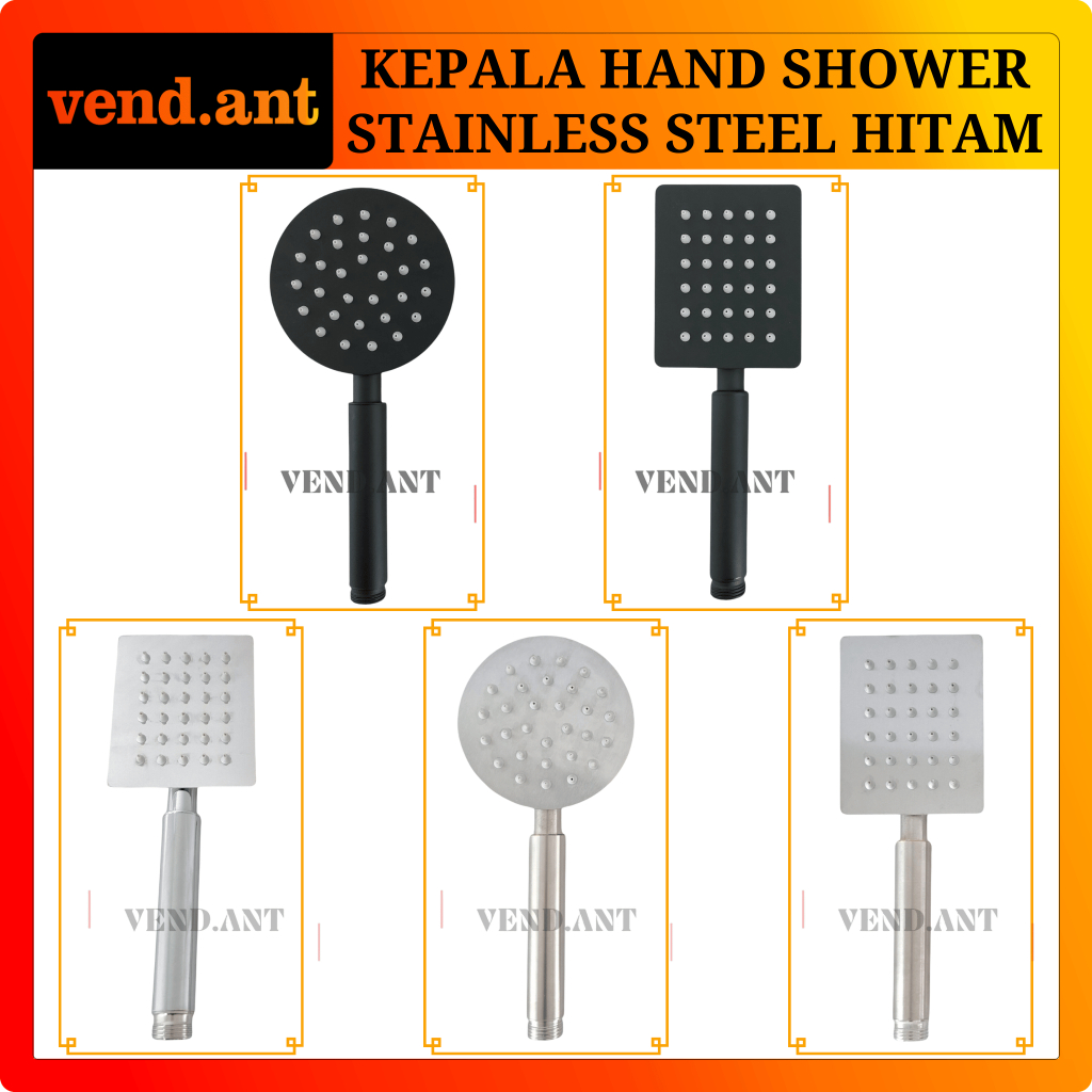 Kepala Gagang Hand Shower Kamar Mandi Bulat Kotak Stainless Steel