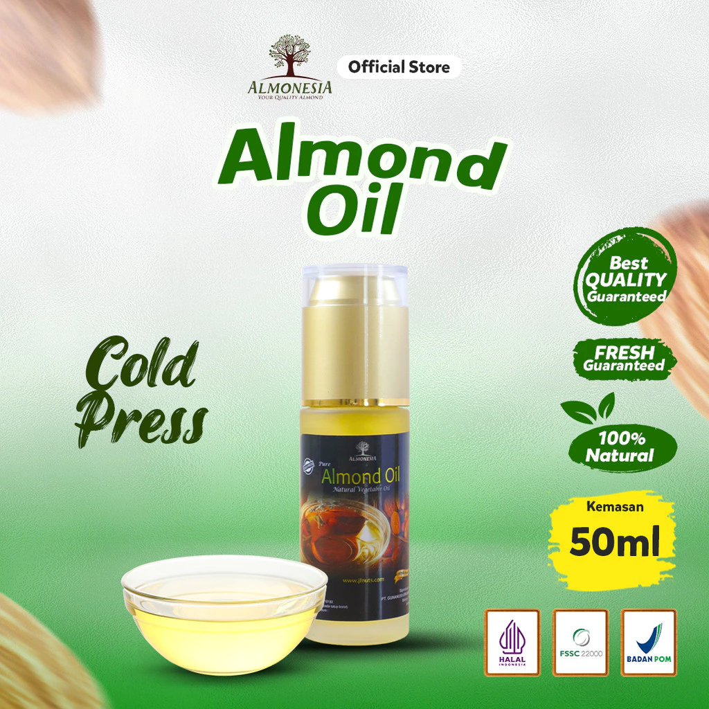 

Almond Oil Minyak Almond 50 ml (100% PURE Almond/ Cold Pressed/ Food grade)