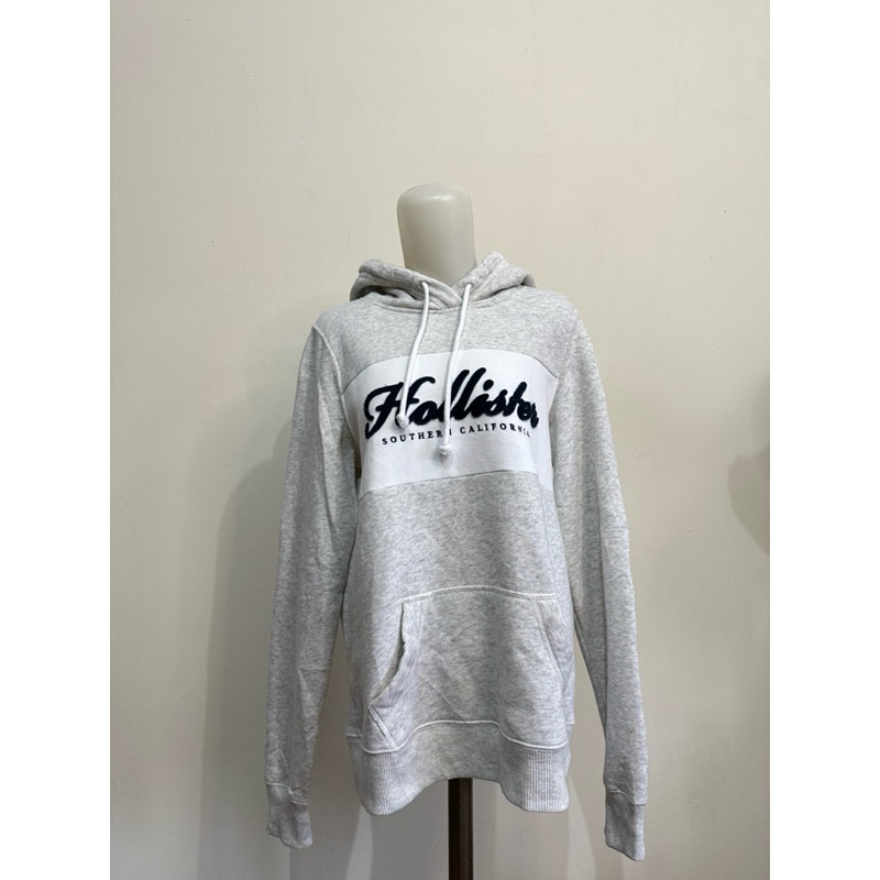 HOODIE HOLLISTER UNISEX PUTIH ABU SIZE M