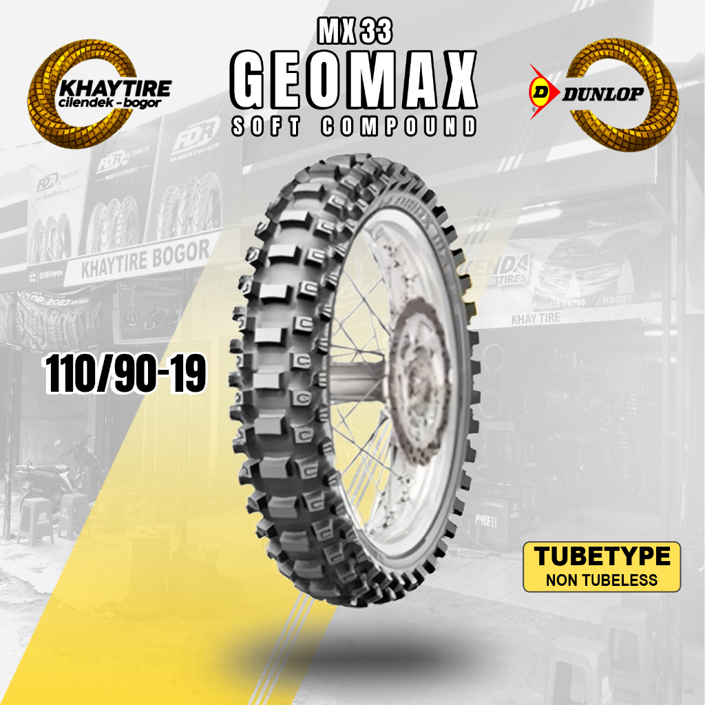 Ban Motor Trail Soft Compound DUNLOP GEOMAX MX-33 110/90 Ring 19 Non Tubeless