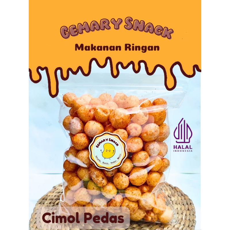 

Gemary Snack Cemilan Enak 100% CIMOL KERING PEDAS, Gurih, Renyah, Lezat, Enak Banget, Makanan Ringan Murah Meriah