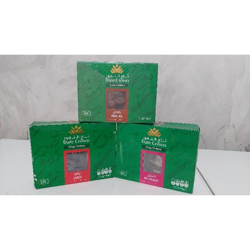 

Kurma Date Crown Khalas, Khenaizi dan Lulu 1kg