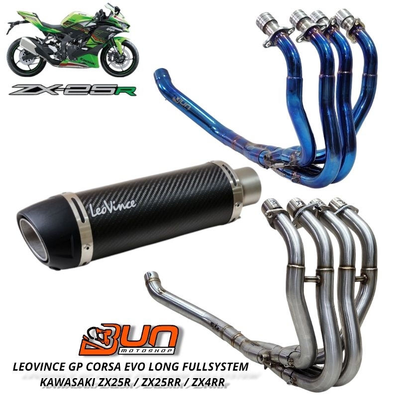 Leovince GP CORSA EVO LONG Original Fullsystem ZX25R ZX 25R 2 midpipe