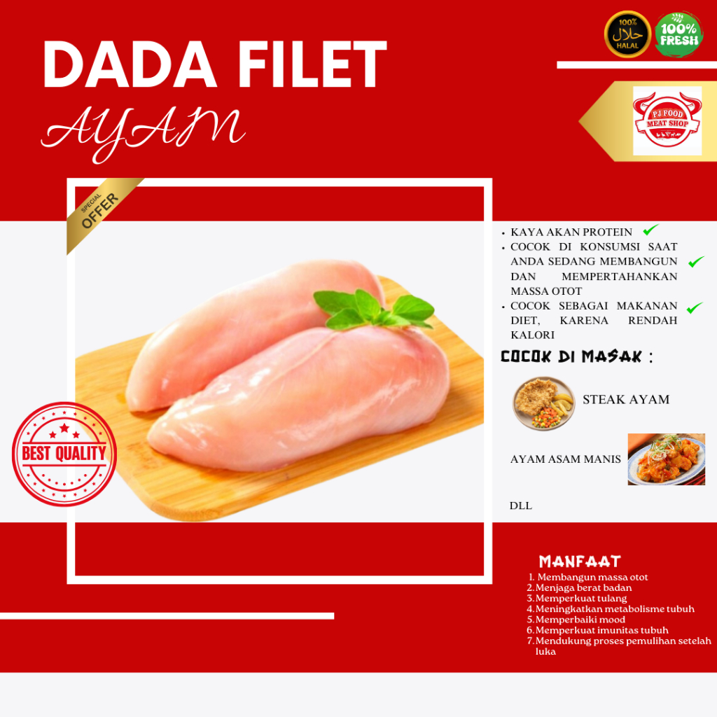

Dada Filet potongan (berat ±1kg)
