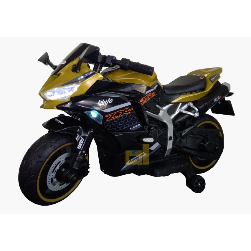 motor aki ninja zx 25r, kuning