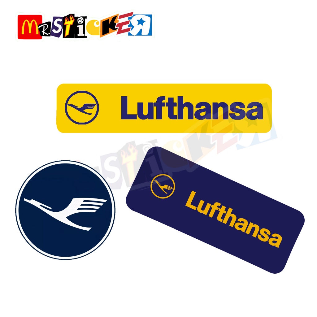 

sticker Lufthansa Airlines logo maskapai Stiker aviation aviasi luggage