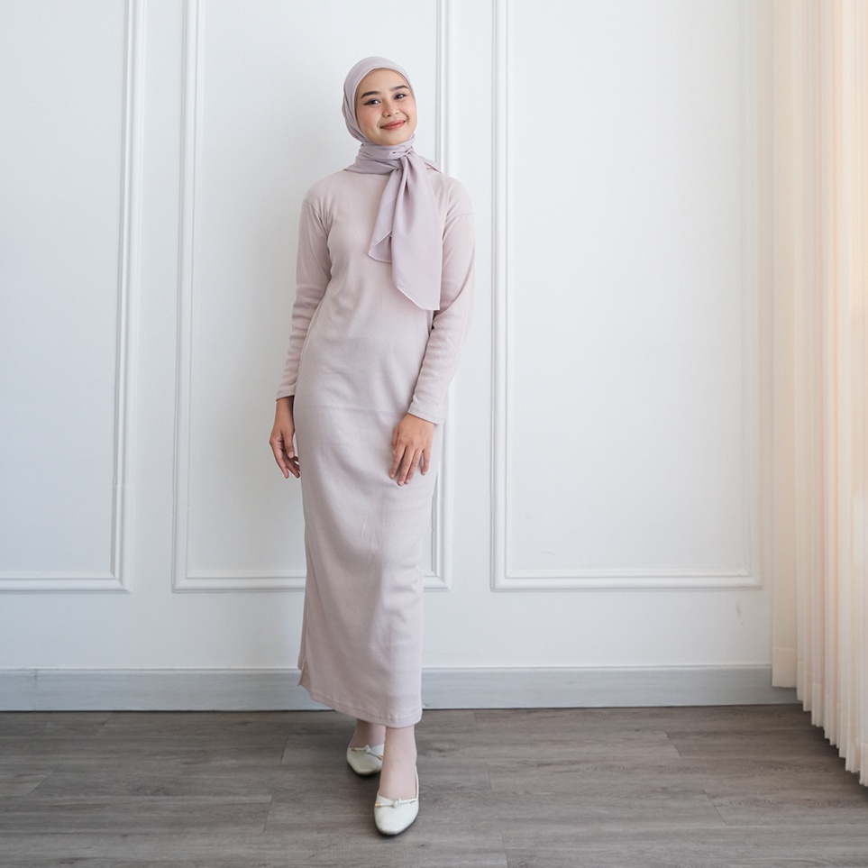KODE U29A YEPPUOUTFIT  Anzel Inner Manset Dress Lengan Panjang  Turtleneck Basic Rib Dress Stretchy 