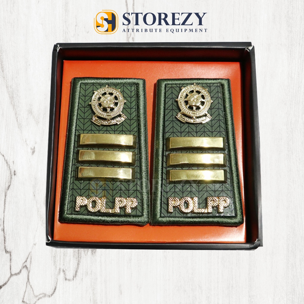 PANGKAT PDH BORDIR SATPOL PP GOLONGAN 3C POL PP MIKA AKRILIK LIST HIJAU TERBARU PREMIUM