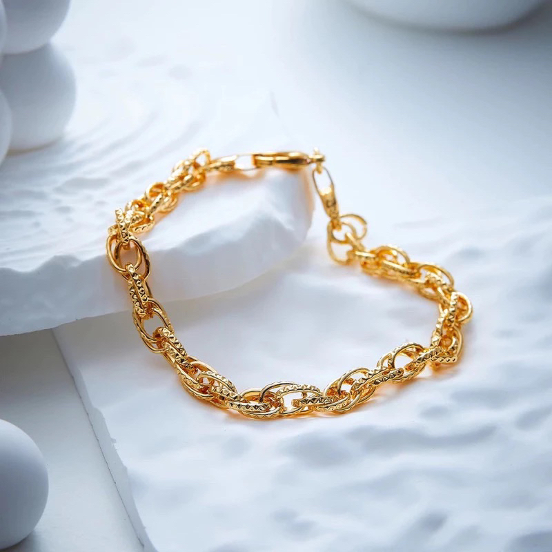 HYL JEWELRY COD Couple Gelang Titanium Wanita Anti Karat Emas