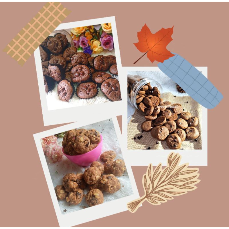 

sweet.east - kue lebaran Brownies bite, Milo Cookies, Oat cookies