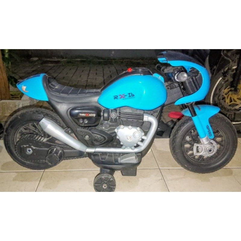 Motor Aki Mainan Anak Motor Listrik model Cafe Racer BEKAS