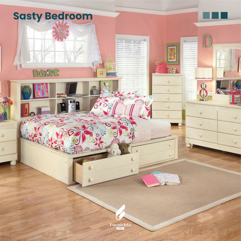 Ranjang tidur anak dan lemari penyimpanan, Kamar tidur anak dan lemari, Set kamar tidur anak,