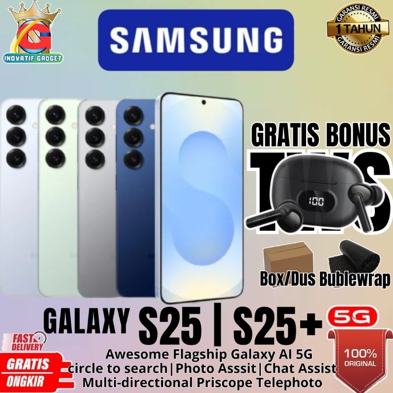 HP BARU SAMSUNG S25 5G | S25+ 5G 12/512GB & 12/256GB RAM UPTO 24GB GARANSI RESMI 100% ORIGINAL