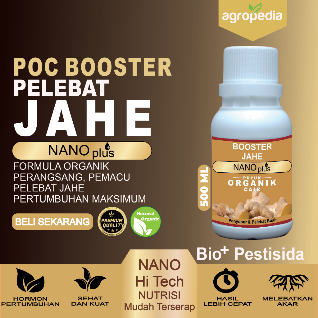 NANOplus Pupuk BOOSTER Tanaman Jahe, Nutrisi Pupuk Cair  Jahe , Pupuk Pelebat Tanaman Bunga Jahe, Pe