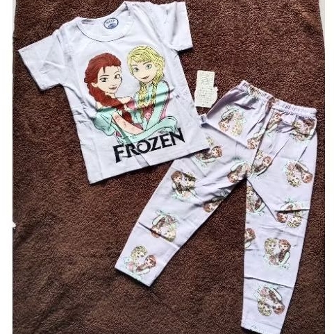 PIYAMA ORGANIK FROZEN ANAK SETELAN ANAK BAJU TIDUR ANAK