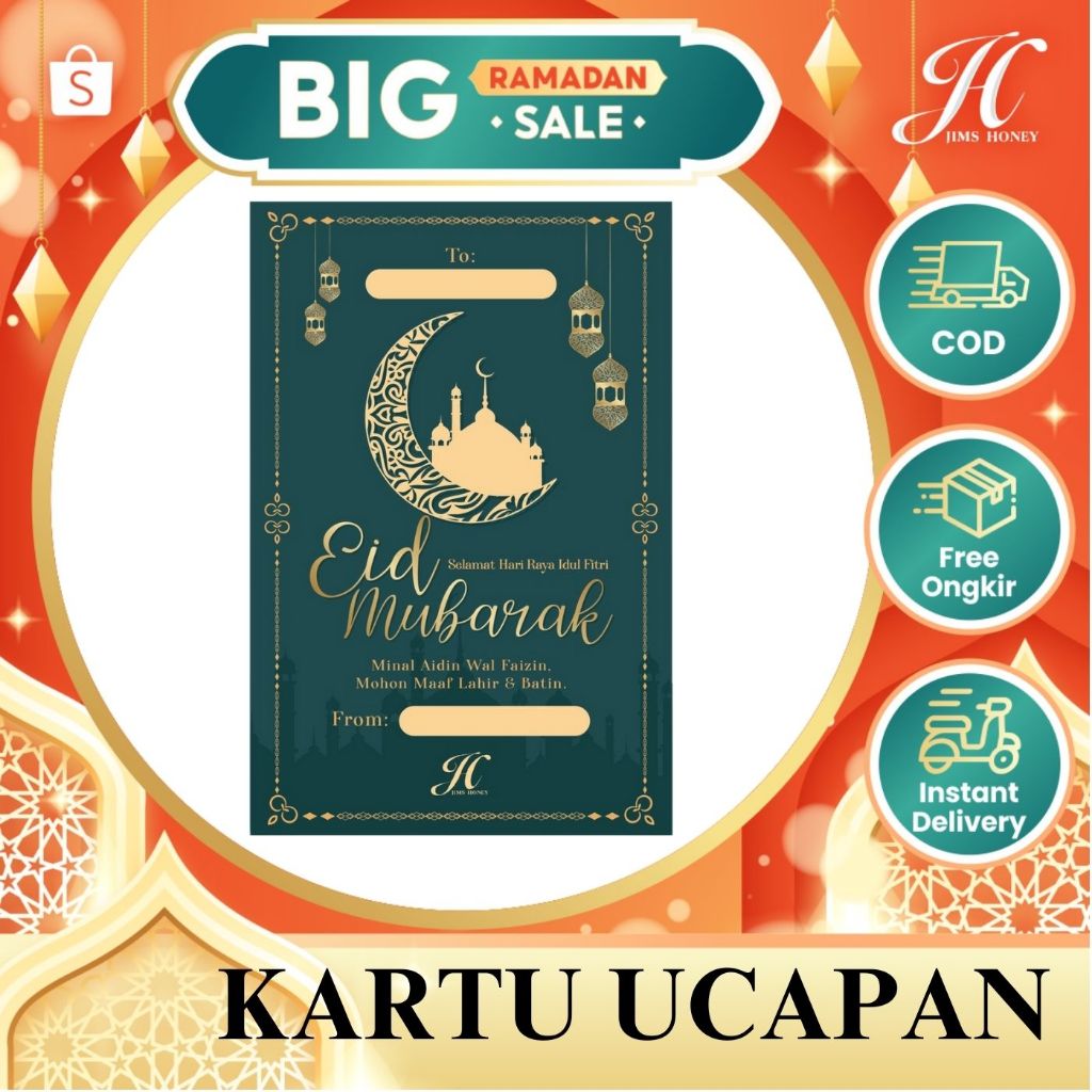 KARTU UCAPAN LEBARAN IDUL FITRI GREETING CARD JIMS HONEY
