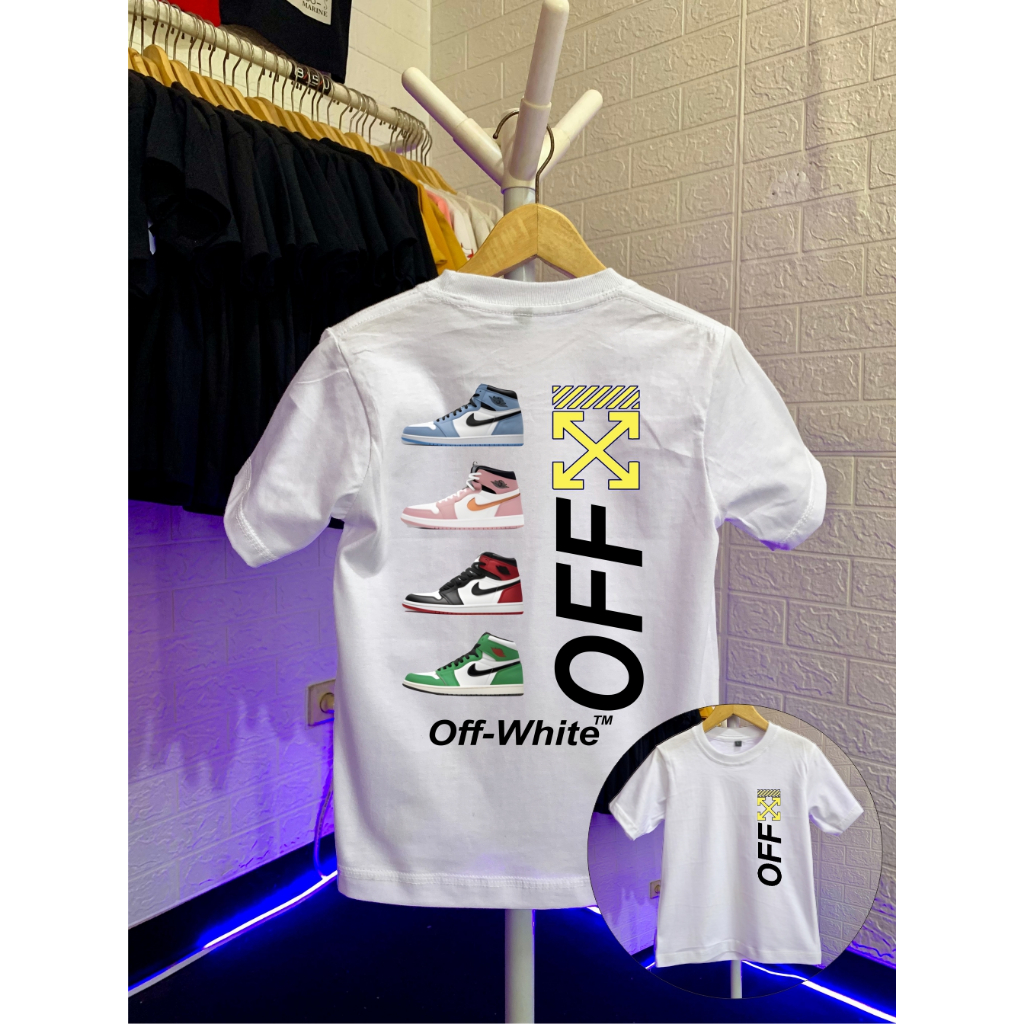 Kaos Distro Anak & Remaja Laki-Laki NKE OFF WHITE Jordan Cotton Combad 30s Baju Kaos Anak Cowok