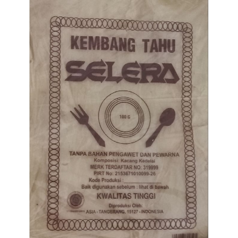 

Selera kembang tahu 100 gr