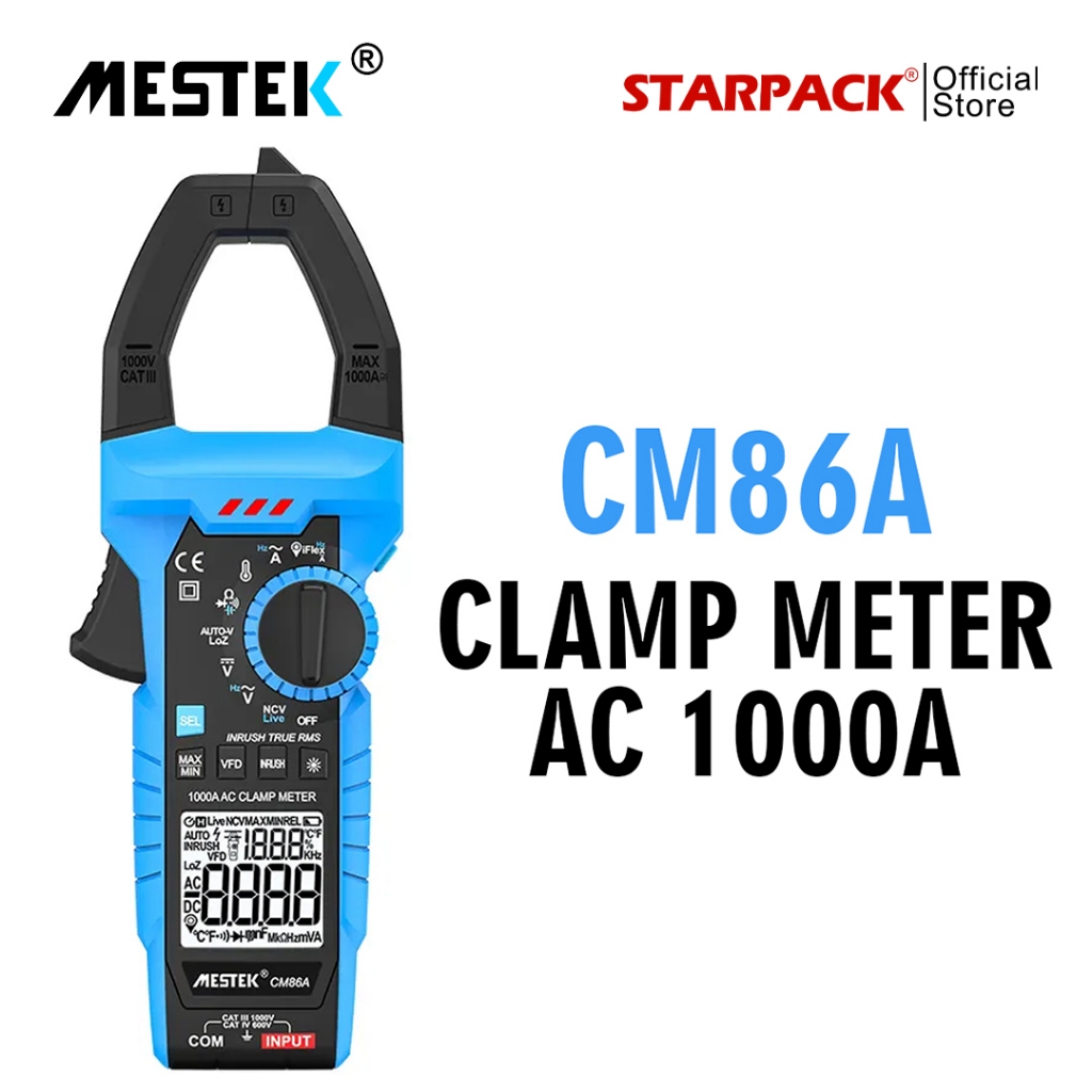 MESTEK CM86A / CM86B AC/DC 1000A Clamp Meter