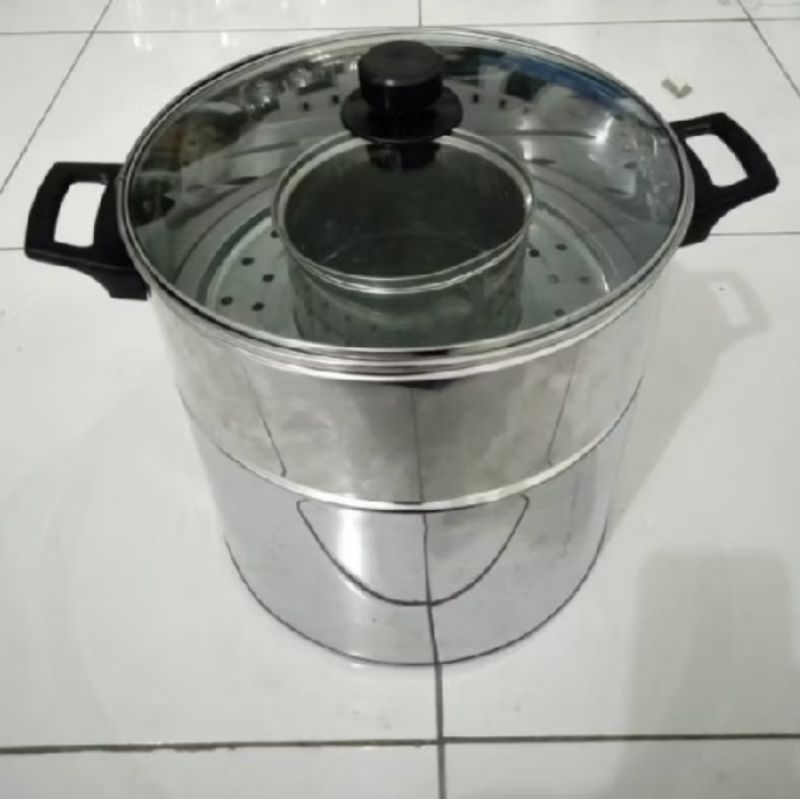 Dandang Bakso Tutup Kaca Diameter 24cm