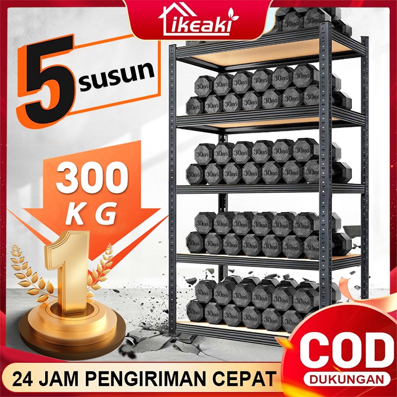 Tanpa Baut Rak Gudang/Rak Besi 6 Susun Kuat/Dapat Disesuaikan Rak /Logam Tahan Karat Rak