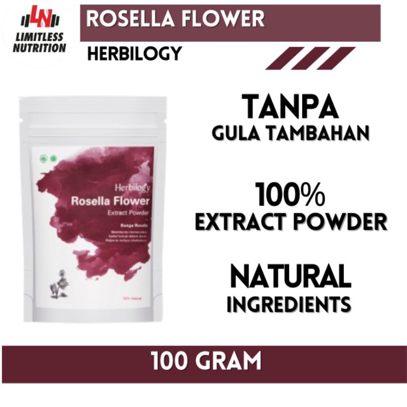 

Herbilogy Rosella Flower (Bunga Rosela) Extract Powder - 100gr Minuman Ekrak Bunga Rosela