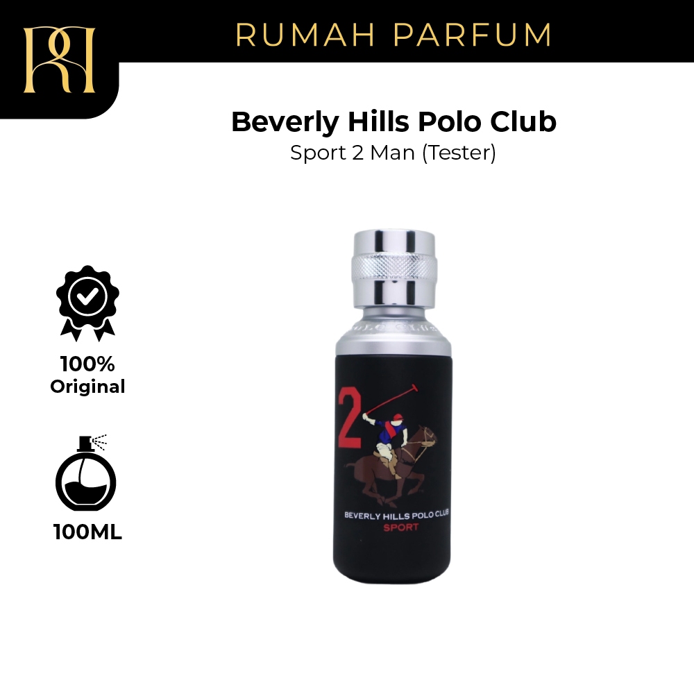 Parfum Pria Beverly Hills Polo Club Sport 2 Man (Tester) (100 mL) Perfume Cowok Tahan Lama dan Wangi