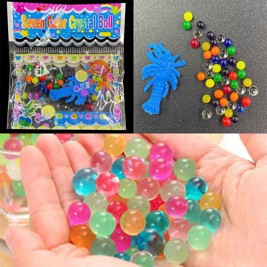 Hydrogel Mainan Anak Sensorik Biogel Chrystal Ball Hidrogel Waterbeads Sensory Play Bola Rendam Air 